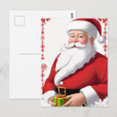 Weihnachtsmann mit Weihnachtsbaum Postkarte (Vorne/Hinten)