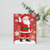Weihnachtsmann mit Weihnachtsbaum Postkarte (Stehend Vorderseite)