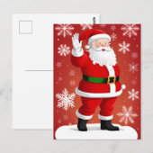 Weihnachtsmann mit Weihnachtsbaum Postkarte (Vorne/Hinten)