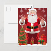 Weihnachtsmann mit Weihnachtsbaum Postkarte (Vorne/Hinten)