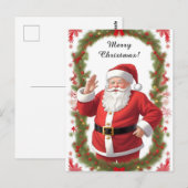 Weihnachtsmann mit Weihnachtsbaum Postkarte (Vorne/Hinten)