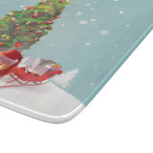 Weihnachtsmann mit Weihnachtsbaum Schneidebrett (Ecke)