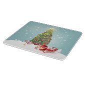Weihnachtsmann mit Weihnachtsbaum Schneidebrett (Ecke)