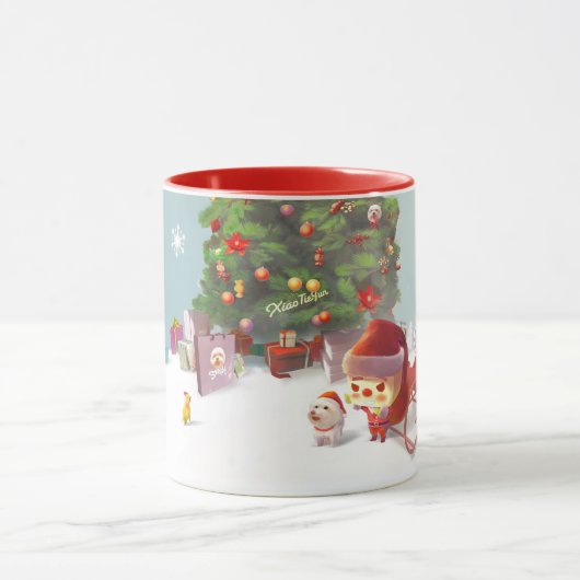 Weihnachtsmann mit Weihnachtsbaum Tasse (Zentrum)