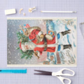 Weihnachtsmann mit Weihnachtsbaumgeschenken Seidenpapier (Handwerk)