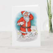 Weihnachtsmann mit Weihnachtsbriefen Feiertagskarte (Vorderseite)