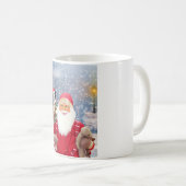 Weihnachtsmann mit Weihnachtsgeschenken Border Col Kaffeetasse (VorderseiteRechts)