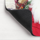 Weihnachtsmann mit Weihnachtsgeschenken Border Col Mousepad (Ecke)