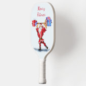 Weihnachtsmann mit Weihnachtsgeschenken Pickleball Schläger (Links)