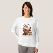 Weihnachtsmann mit Weihnachtsgeschenken T-Shirt (Vorne ganz)