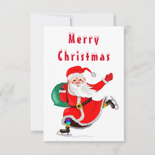 Weihnachtsmann mit Weihnachtskarte (Vorderseite)