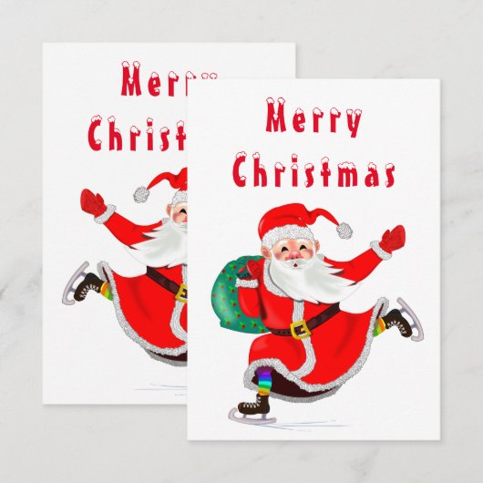 Weihnachtsmann mit Weihnachtskarte (Vorne/Hinten)