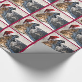 Weihnachtsmann mit Weihnachtsmannmütze Geschenkpapier (Ecke)