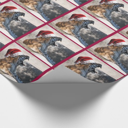 Weihnachtsmann mit Weihnachtsmannmütze Geschenkpapier (Ecke)