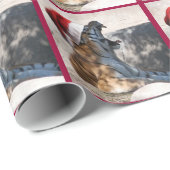 Weihnachtsmann mit Weihnachtsmannmütze Geschenkpapier (Rolleneckpunkt)