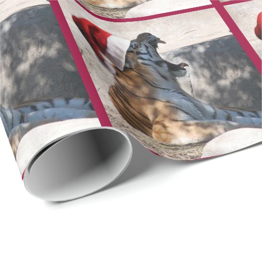 Weihnachtsmann mit Weihnachtsmannmütze Geschenkpapier (Rolleneckpunkt)