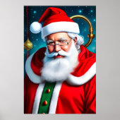 Weihnachtsmann mit weißem Bart und Brille | Art de Poster (Vorne)