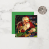 Weihnachtsmann mit Welpenferien Weihnachten Mitteilungskarte (Vorderseite/Rückseite Beispiel)