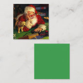 Weihnachtsmann mit Welpenferien Weihnachten Mitteilungskarte (Vorne/Hinten)