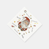 Weihnachtsmann mit Wihnachtsgrüßen Serviette (Ecke)
