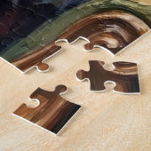 Weihnachtsmann mit Wirefox Terrier Weihnachtskunst Puzzle (Seite)