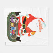 Weihnachtsmann mit Zug Fleecedecke (Vorderseite (Horizontal))