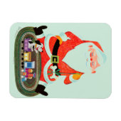 Weihnachtsmann mit Zug Magnet (Horizontal)