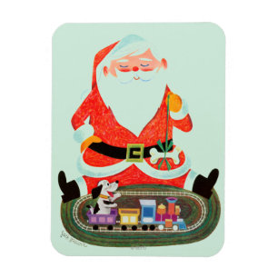 Weihnachtsmann mit Zug Magnet