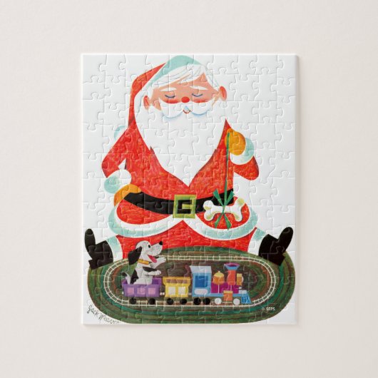 Weihnachtsmann mit Zug Puzzle (Vertikal)