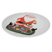 Weihnachtsmann mit Zug Schneidebrett (Ecke)