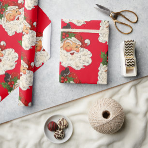 Weihnachtsmann mit zwinkerndem Auge Geschenkpapier