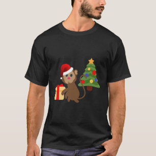 Weihnachtsmann Monkey Emoji zu Weihnachten T-Shirt