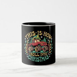 Weihnachtsmann Monster Truck Boys Weihnachten Zweifarbige Tasse