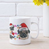 Weihnachtsmann Mops Haustier Hundezucht mit Namen Kaffeetasse