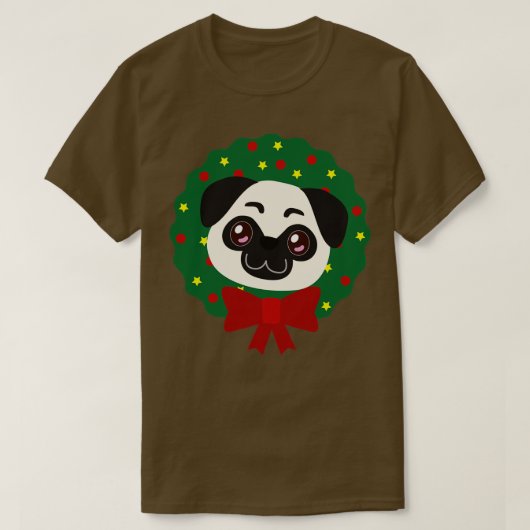 Weihnachtsmann-Mops T-Shirt (Design vorne)