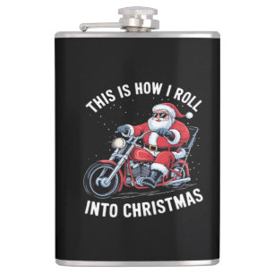 Weihnachtsmann Motorrad Motorbike Weihnachten Esse Flachmann