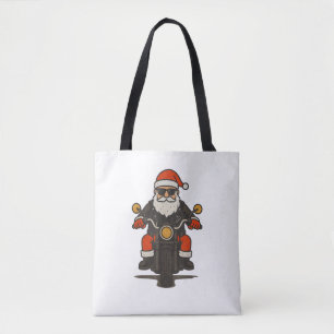 Weihnachtsmann Motorrad Weihnachten Vintage Lustig Tasche