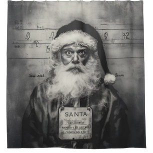 Weihnachtsmann Mugshot: Ungezogene Liste falsch Duschvorhang