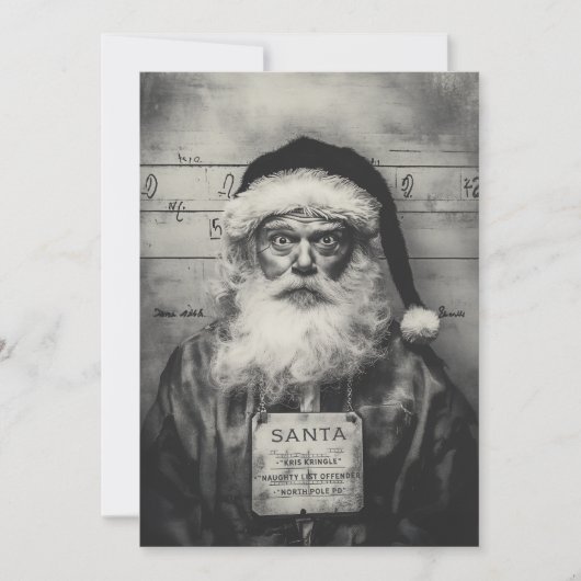 Weihnachtsmann Mugshot: Ungezogene Liste falsch Einladung (Vorderseite)