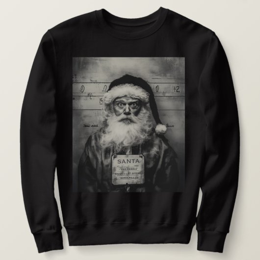 Weihnachtsmann Mugshot: Ungezogene Liste falsch Sweatshirt (Design vorne)