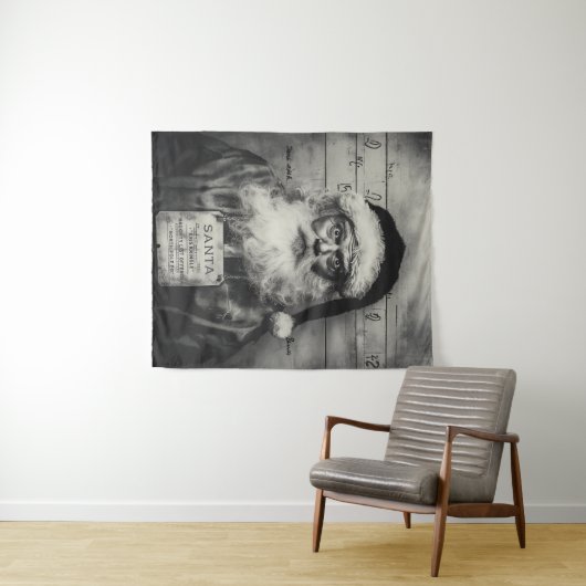 Weihnachtsmann Mugshot: Ungezogene Liste falsch Wandteppich (Beispiel (Horizontal))