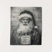 Weihnachtsmann Mugshot: Ungezogene Liste falsch Wandteppich (Vorderseite)