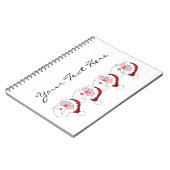Weihnachtsmann-Mustaches-Notizbuch Notizblock (Linke Seite)