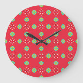 Weihnachtsmann Muster 03 - Große Wanduhr (Vorderseite)