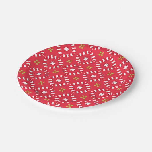 Weihnachtsmann Muster 04 - Pappteller (Schrägansicht)