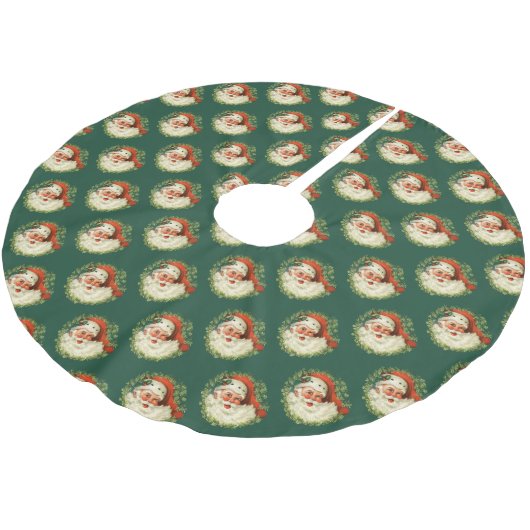 Weihnachtsmann-Muster Polyester Weihnachtsbaumdecke (Schrägansicht)