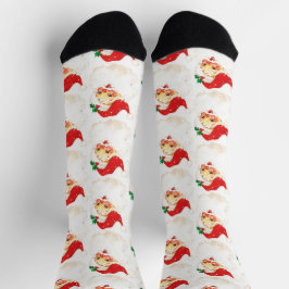 Weihnachtsmann-Muster / Vintager Stil Socken