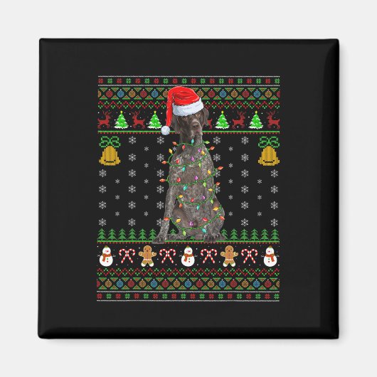Weihnachtsmann-Mütze Deutscher Kurzhaariger Vorste Magnet (Vorne)