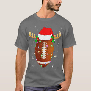 Weihnachtsmann Mütze Fußball Rentier Weihnachtsbel T-Shirt
