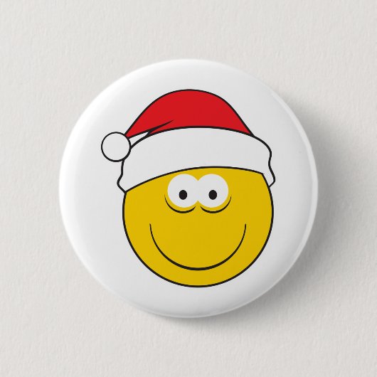 Weihnachtsmann-Mütze Gesicht Button (Vorderseite)